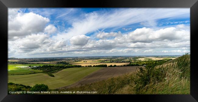 Dunstable Downs Panorama  Framed Print by Benjamin Brewty