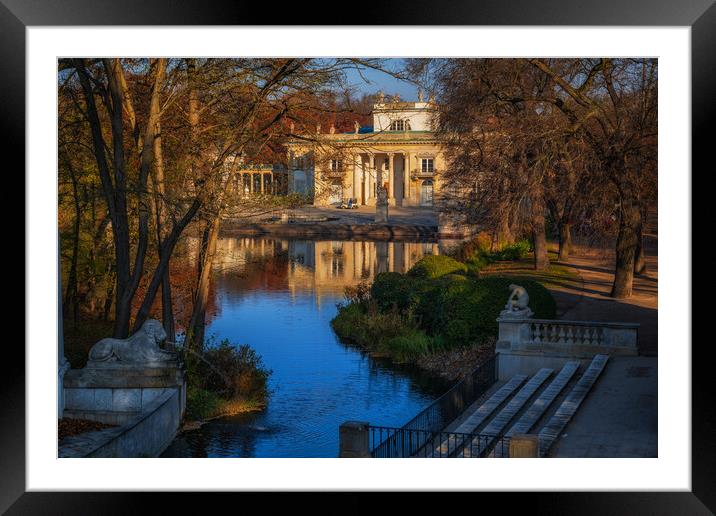Lazienki Park With Palace On The Isle In Warsaw Framed Mounted Print by Artur Bogacki