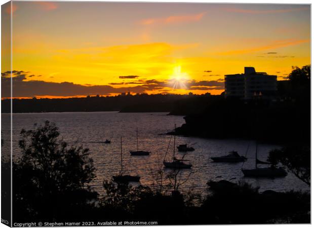 Sydney's Spectacular Sundown Scene Canvas Print by Stephen Hamer