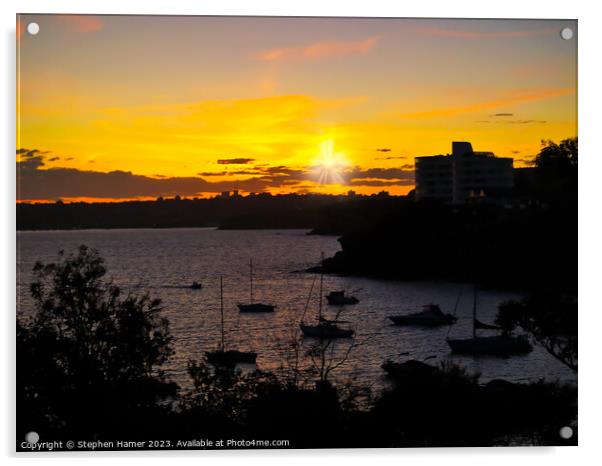 Sydney's Spectacular Sundown Scene Acrylic by Stephen Hamer