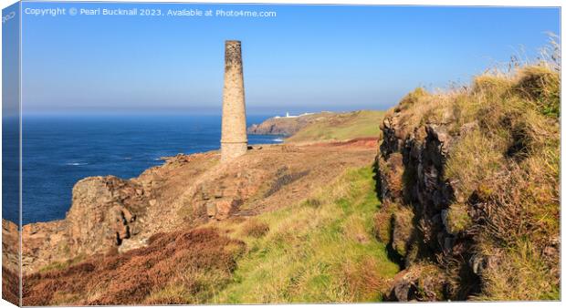 Cornish Tin Mine Cornwall panoramic Canvas Print by Pearl Bucknall