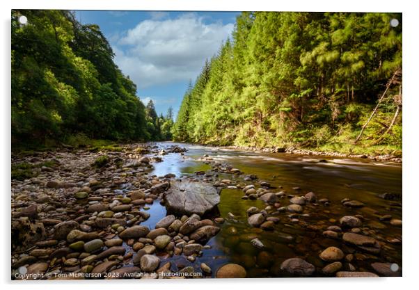 Serene Findhorn River's Long Exposure Acrylic by Tom McPherson