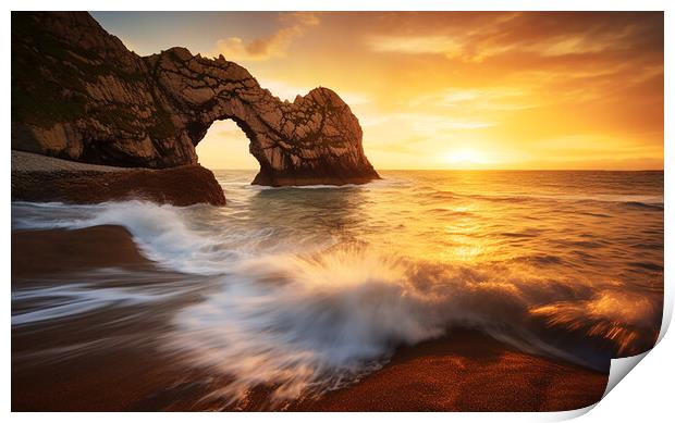 Sunset at the Sea Arch  Print by CC Designs