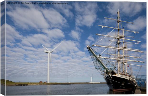 Wind Turbine and Wind Powered Canvas Print by Jim Jones