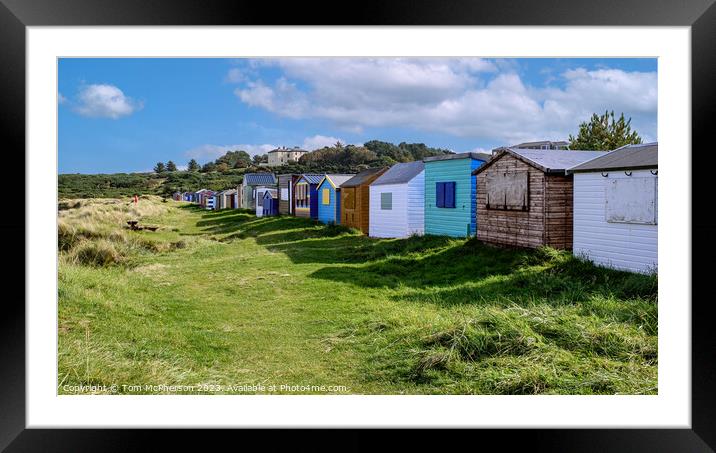 Vibrant Huts of Hopeman Beach Framed Mounted Print by Tom McPherson