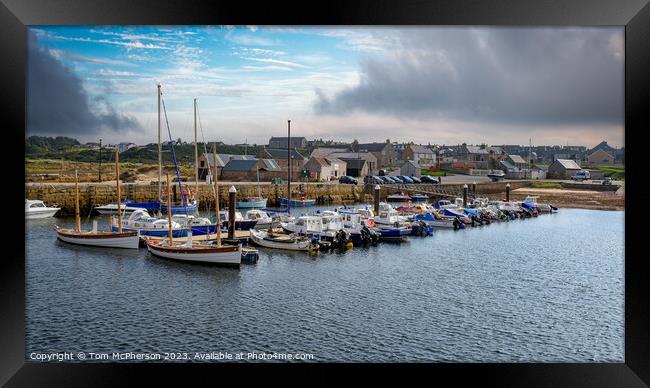 Enthralling Hopeman Harbour Panorama Framed Print by Tom McPherson