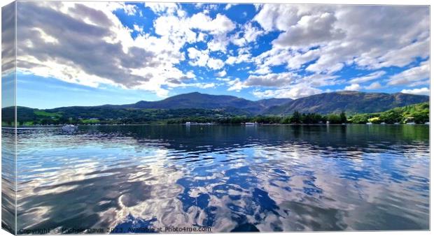 Coniston Water Reflections Canvas Print by Michele Davis
