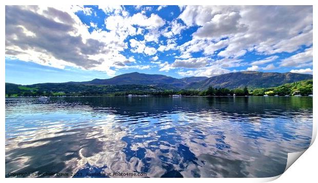 Coniston Water Reflections Print by Michele Davis