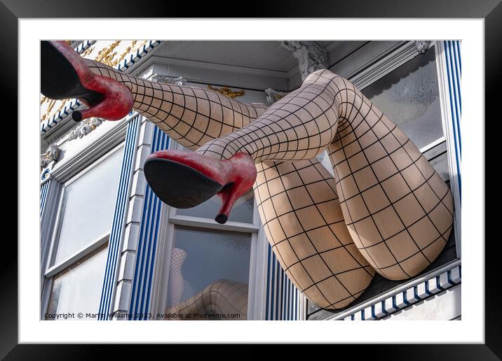 San Francisco, Legs sticking out of the window of Piedmont Boutique, Haight Str Framed Mounted Print by Martin Williams