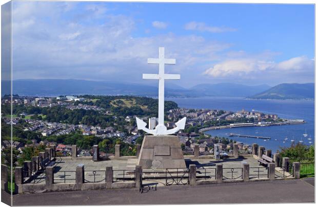 Gourock and French Naval memorial at Greenock Canvas Print by Allan Durward Photography