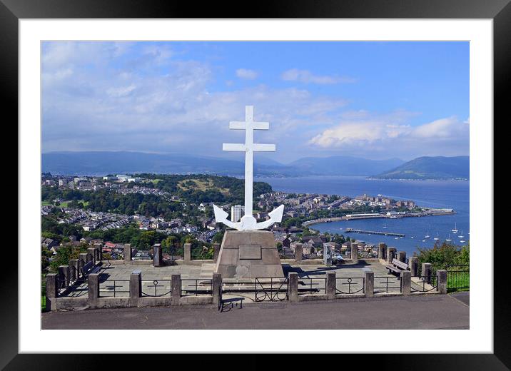 Gourock and French Naval memorial at Greenock Framed Mounted Print by Allan Durward Photography