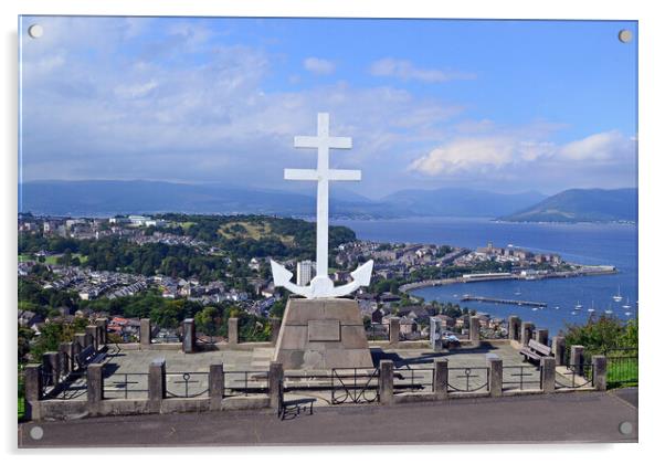 Gourock and French Naval memorial at Greenock Acrylic by Allan Durward Photography