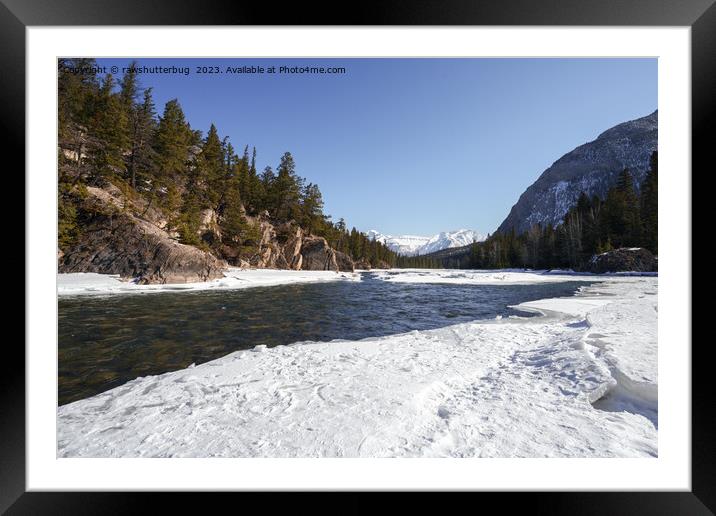 Enchanted Winter's Embrace Bow River Framed Mounted Print by rawshutterbug 