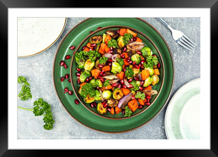 Colorful salad with fried vegetables Framed Mounted Print by Mykola Lunov Mykola