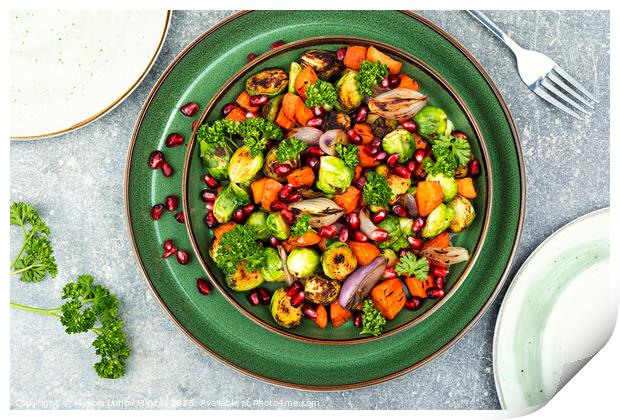 Colorful salad with fried vegetables Print by Mykola Lunov Mykola