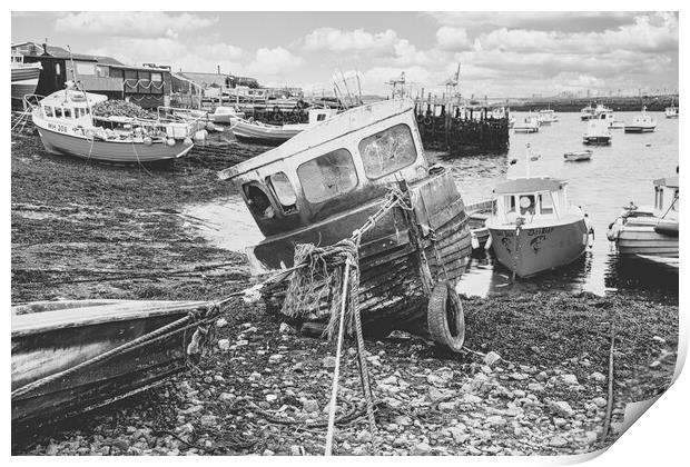 Paddys Hole South Gare near Redcar Print by Tim Hill