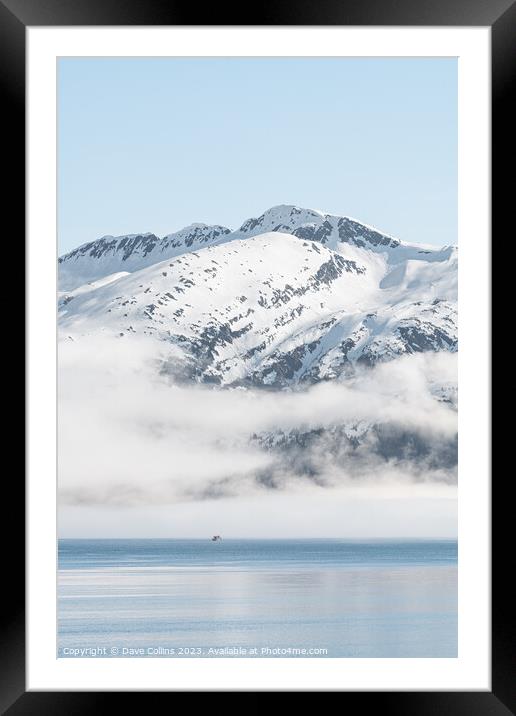 Fog on the mountains and sea in Passage Canal, Whittier, Alaska USA Framed Mounted Print by Dave Collins