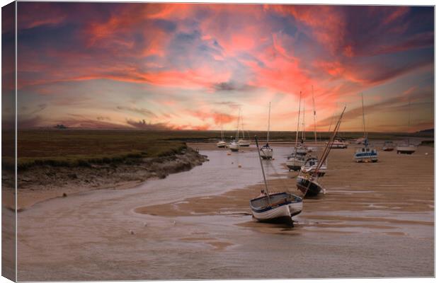 Sunset at Wells Next the Sea Canvas Print by Dave Jenkins