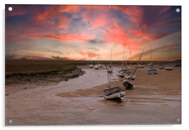 Sunset at Wells Next the Sea Acrylic by Dave Jenkins