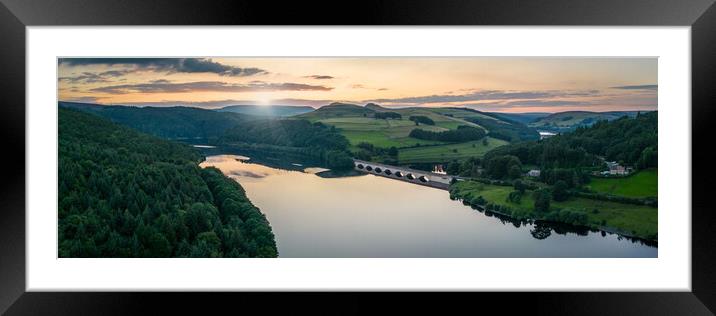 Ladybower Reservoir Sunset Framed Mounted Print by Apollo Aerial Photography