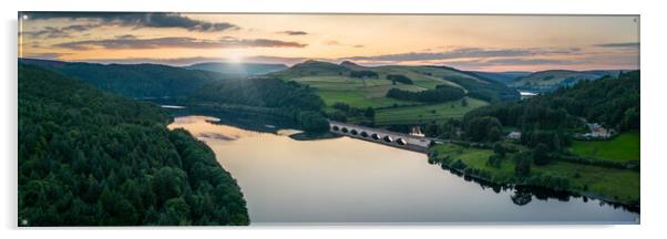 Ladybower Reservoir Sunset Acrylic by Apollo Aerial Photography