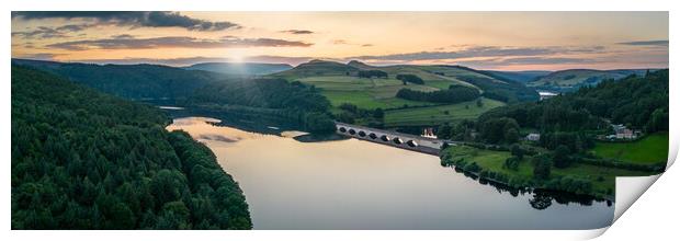 Ladybower Reservoir Sunset Print by Apollo Aerial Photography