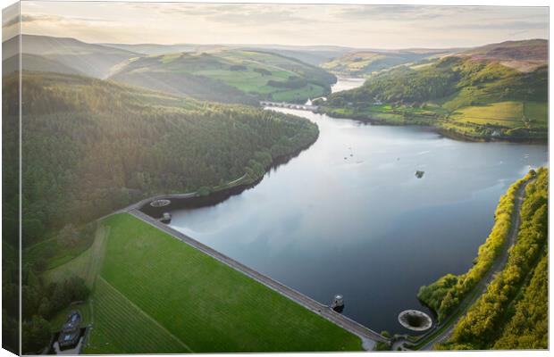Ladybower Dam and Reservoir Canvas Print by Apollo Aerial Photography