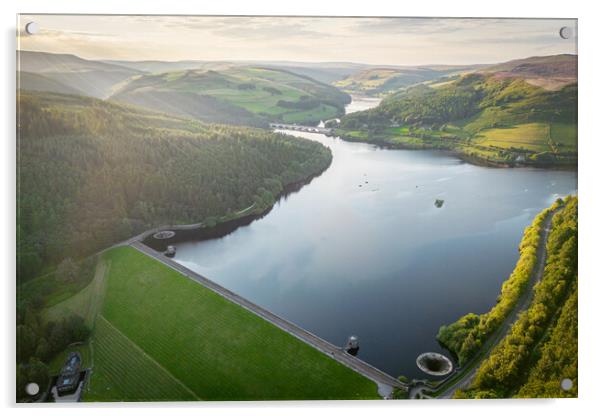 Ladybower Dam and Reservoir Acrylic by Apollo Aerial Photography
