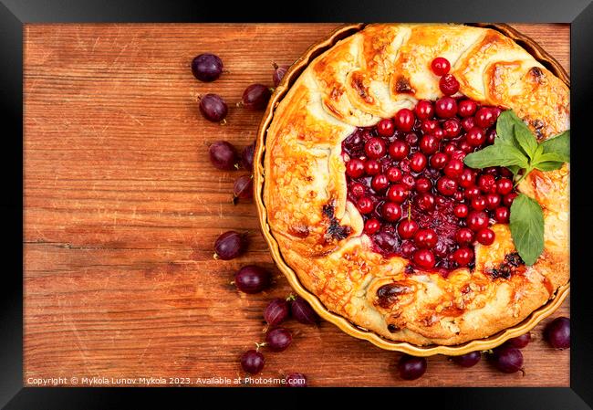 Open summer pie with berries. Framed Print by Mykola Lunov Mykola