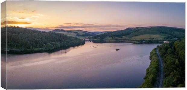 Ladybower Reservoir Sunset Canvas Print by Apollo Aerial Photography
