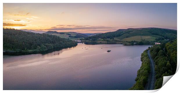 Ladybower Reservoir Sunset Print by Apollo Aerial Photography