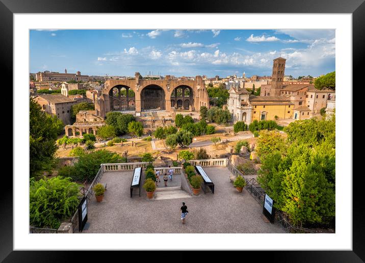 Roman Forum From Palatine Hill In Rome Framed Mounted Print by Artur Bogacki