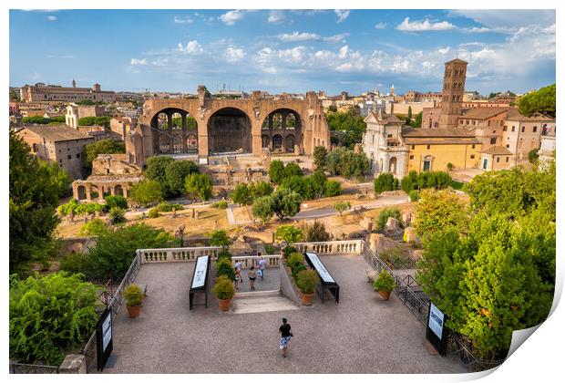 Roman Forum From Palatine Hill In Rome Print by Artur Bogacki