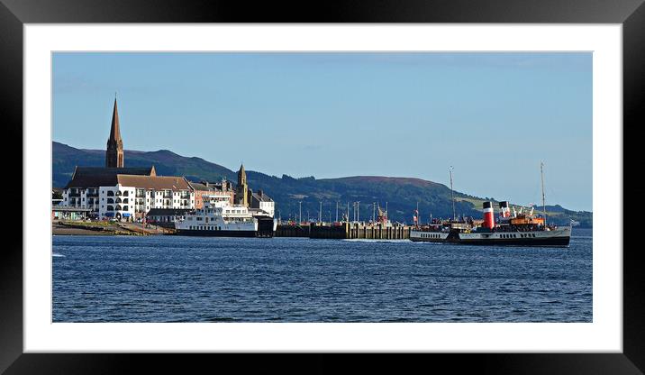 PS Waverley leaving from Largs pier Framed Mounted Print by Allan Durward Photography