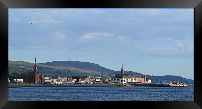 Largs shorefront and PS Waverley Framed Print by Allan Durward Photography