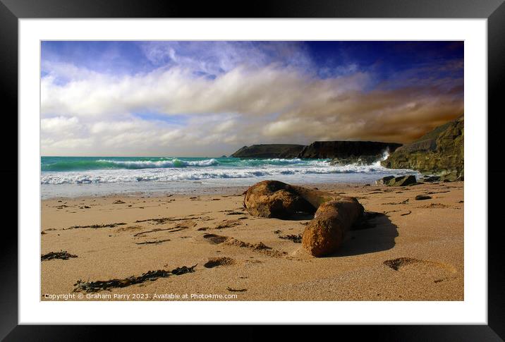 Serpent's Silhouette on Devon's Shore Framed Mounted Print by Graham Parry