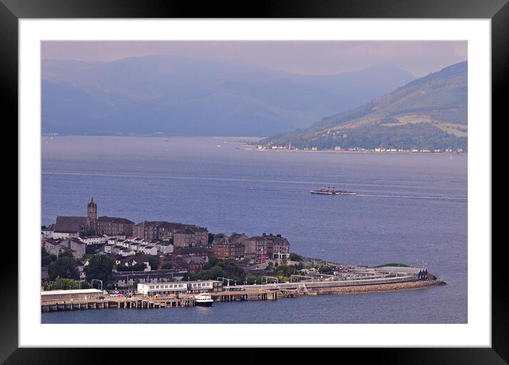 PS Waverley passing Gourock on a Clyde cruise Framed Mounted Print by Allan Durward Photography
