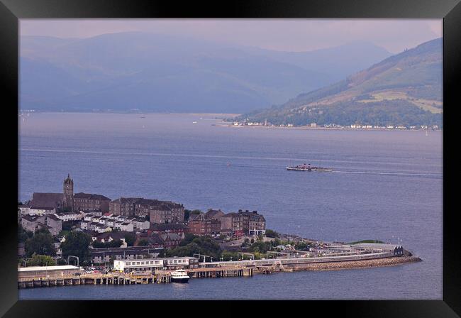 PS Waverley passing Gourock on a Clyde cruise Framed Print by Allan Durward Photography