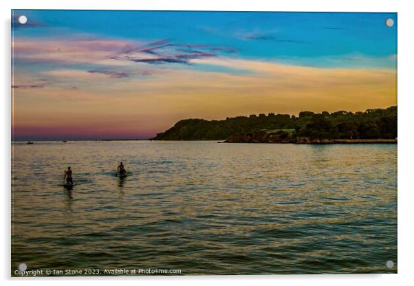 Broadsands Beach Sunset Acrylic by Ian Stone