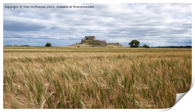 Duffus Castle amidst Golden Wheat Field Print by Tom McPherson