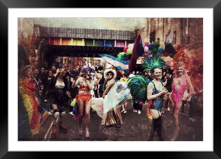 Leeds Pride LGBT Framed Mounted Print by Alison Chambers