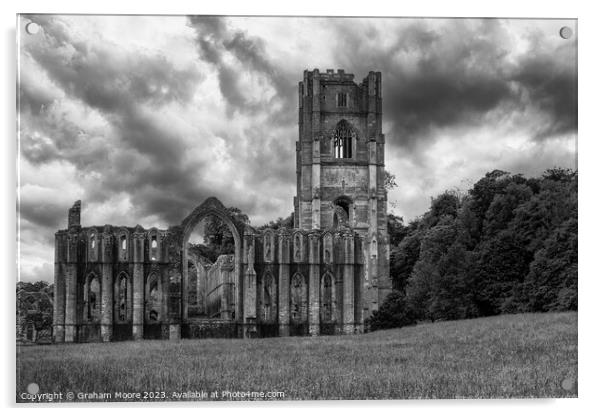 Fountains Abbey and tower from the east Acrylic by Graham Moore