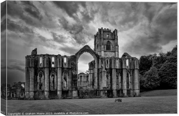 Fountains Abbey from the east Canvas Print by Graham Moore
