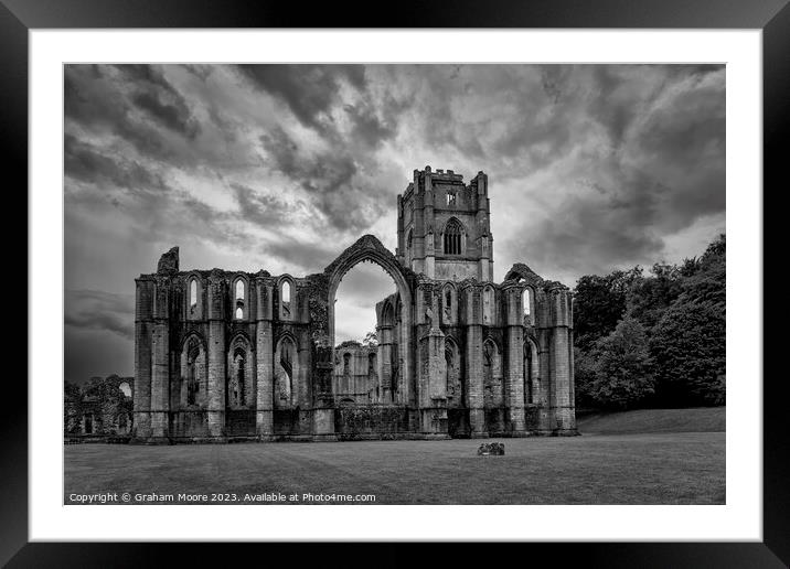 Fountains Abbey from the east Framed Mounted Print by Graham Moore