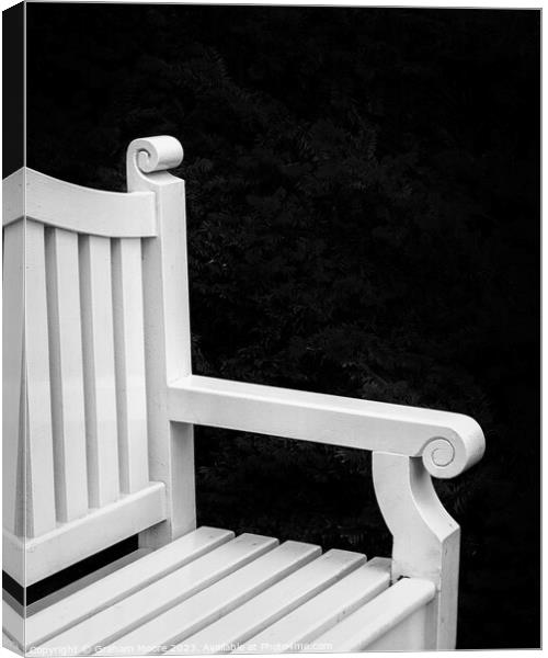 Abstract of white park bench Canvas Print by Graham Moore
