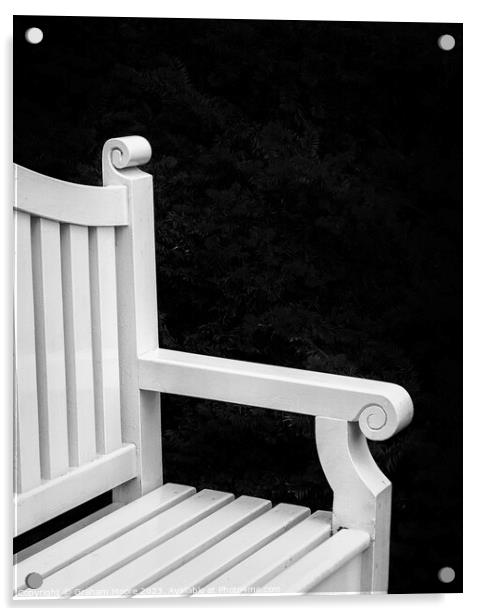 Abstract of white park bench Acrylic by Graham Moore