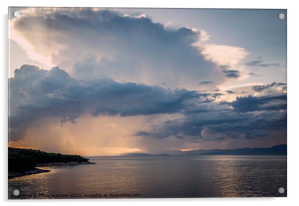 Stormy Adriatic weather  near Postira,  Brac islan Acrylic by Chris Warham