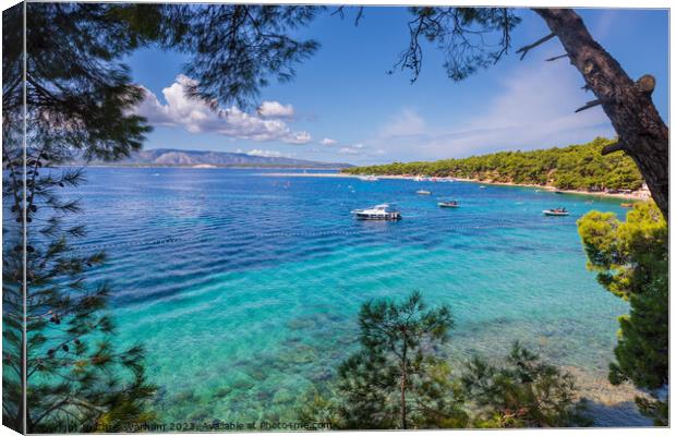 Zlatni Rat beach, Bol,  Brac island, Croatia   Canvas Print by Chris Warham