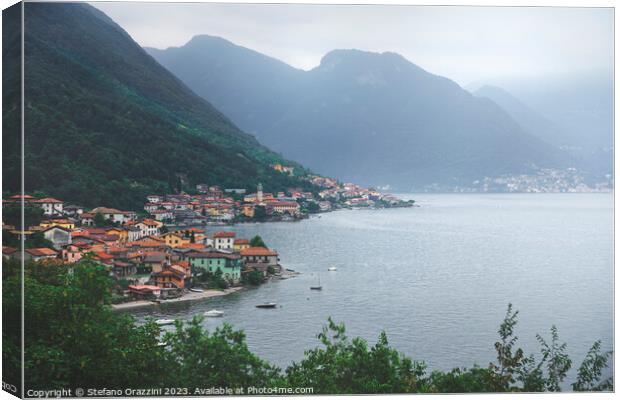 Lezzeno village in Lake Como. Italy Canvas Print by Stefano Orazzini