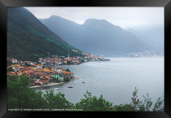 Lezzeno village in Lake Como. Italy Framed Print by Stefano Orazzini